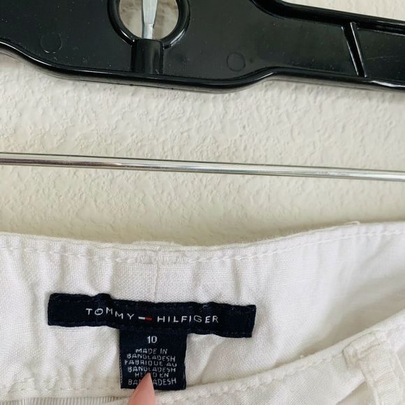 Tommy Hilfiger Women White Linen Wide Leg Pants - Picture 3 of 5